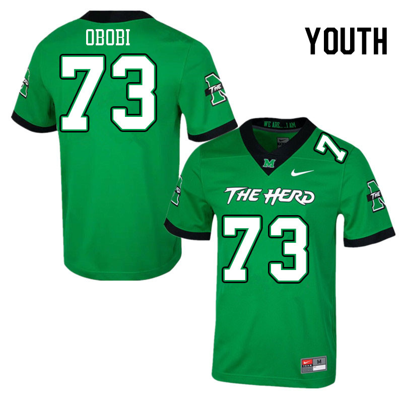 Youth #73 Chinazo Obobi Marshall Thundering Herd College Football Jerseys Stitched-Green